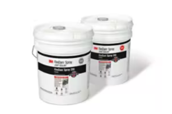 3M FireDam Spray 200 applied on fire-rated joints and construction gaps for fire protection in commercial buildings