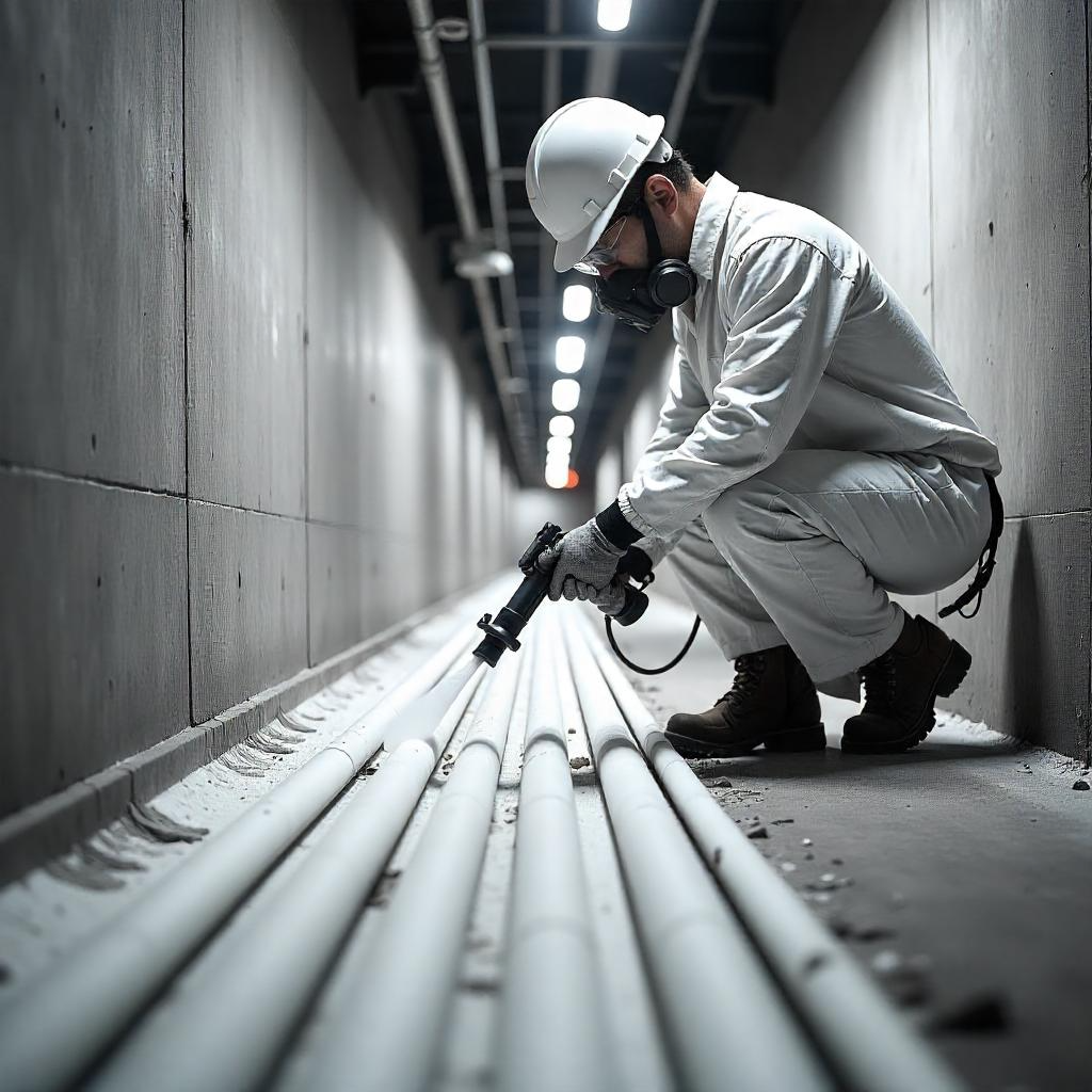 Fire-resistant cable coating process for underground cables.