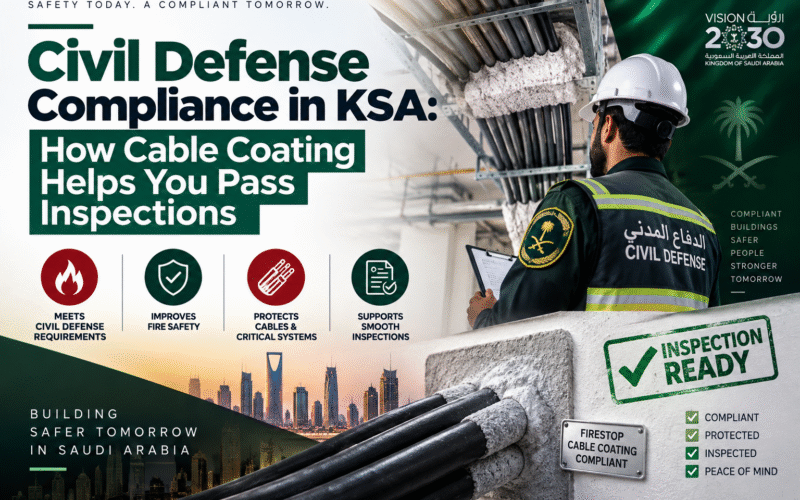 Civil Defense Compliance in KSA – Cable Coating for Fire Protection and Inspection