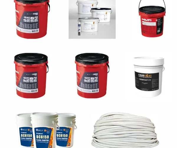 Cable coating, firestop sealant and fire-resistant board products